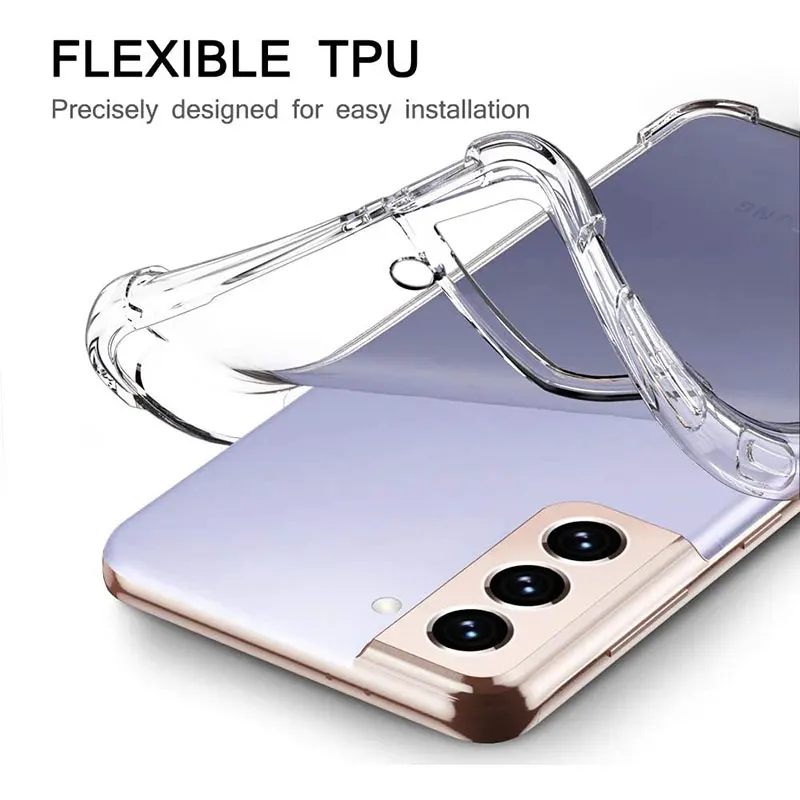 Luksusa Triecienizturīgs Silikona Case For Samsung Galaxy S21 Ultra Plus Gadījumā S20 Fe Ultra S10 S9 Plus Piezīme 20 Lieta Silikona Vāciņu Atpakaļ