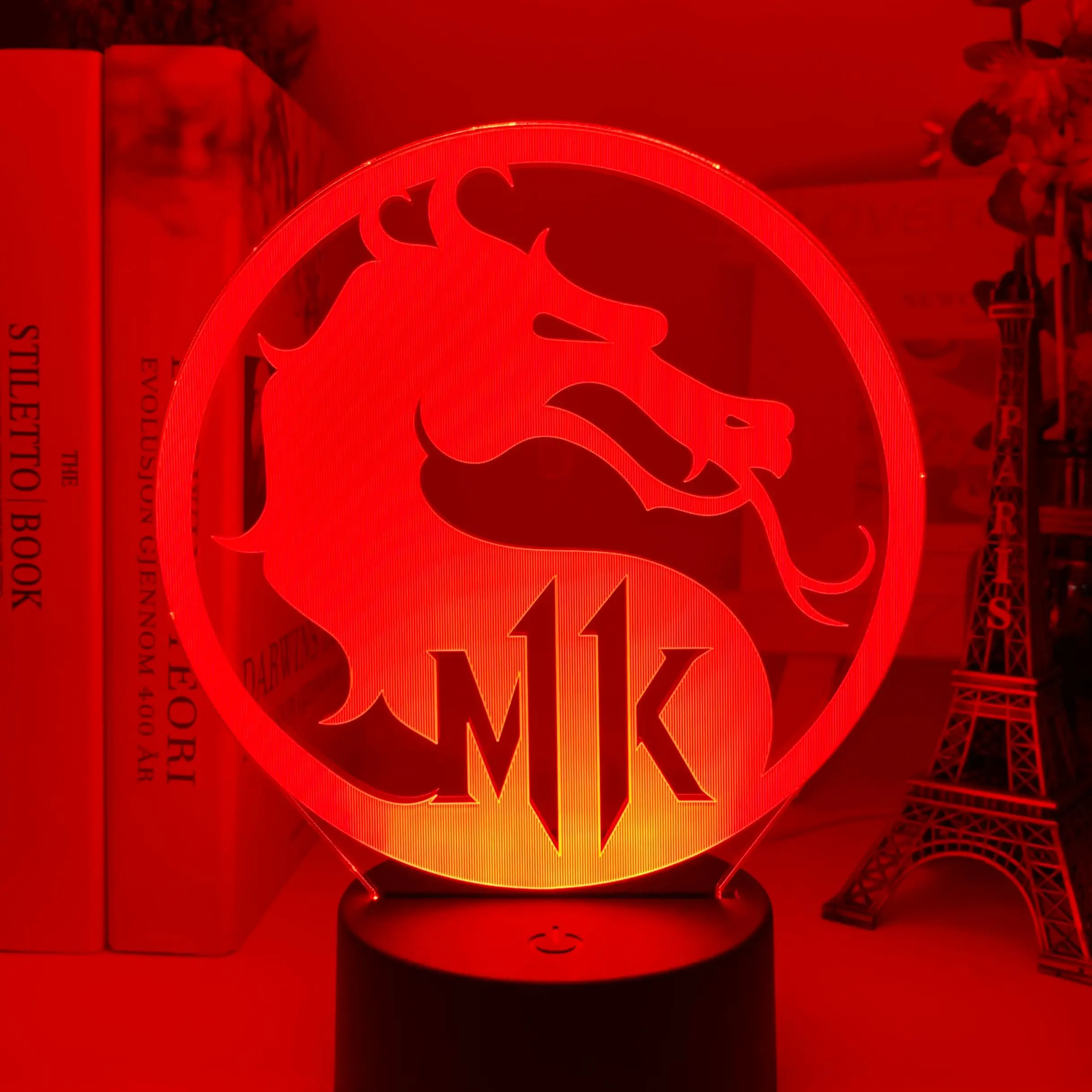 Konsole Spēli Mortal Kombat 11 Logo Bērniem Nakts Gaisma Led Touch Sensoru Krāsa Mainās Nightlight Bērnu Guļamistaba Dekori Lampas Dāvanu