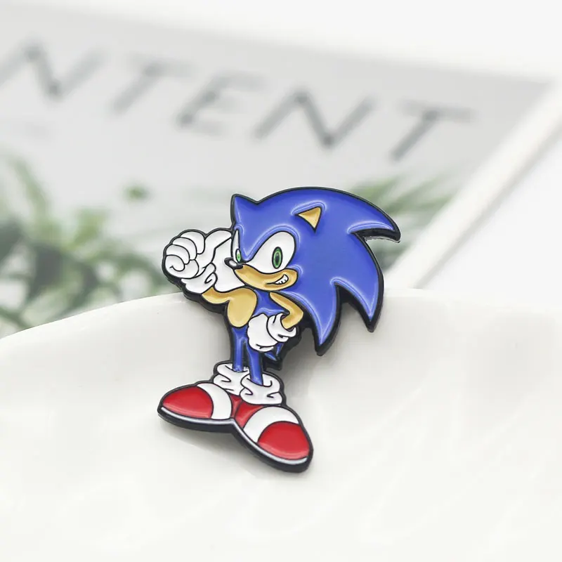 Sonic hedgedog Sereis Broša Cute Karikatūra talismans Žetons Piederumu