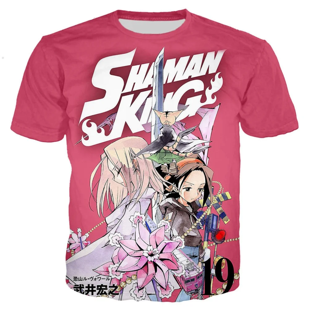 Jaunākās Modes Anime T Krekls Vīriešiem/sievietēm, 3D Druka Shaman King T-krekli Harajuku Stils T Streetwear Vasaras Lielajam Topi