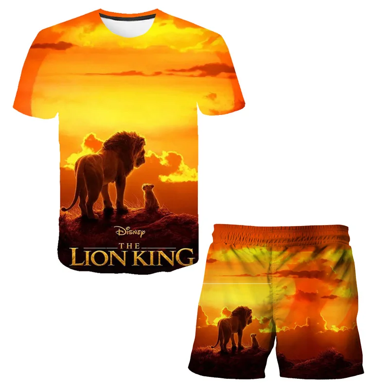 Vasarā Karstā Pārdošanas Bērnu Apģērbu Lion King Modes Anime T-Krekls Bērniem, Bērnu Zēniem Apģērbi Meitenēm Uzstādīt Tshirts Īsām Piedurknēm Uzvalks