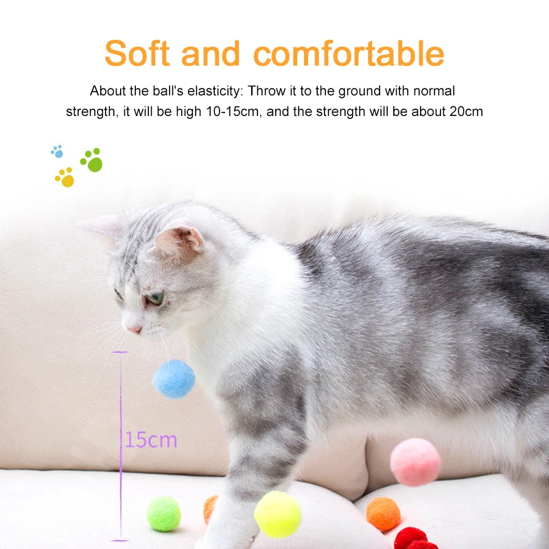 Gudrs Smieklīgi Stiept Plīša Bumba Kaķis Rotaļlietas Pet Krāsains, Interaktīvs, Pom Košļāt Kaķis Bouncy Bumbu Kaķis Spēlē Rotaļlieta Piegādes Dropshipping