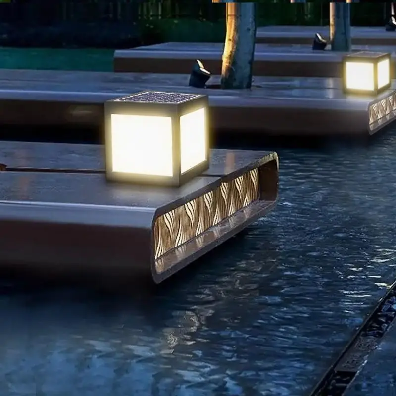 ABS Saules Powered LED Pīlārs Lampas Ūdensizturīgs Āra Garden Villa Gaismas