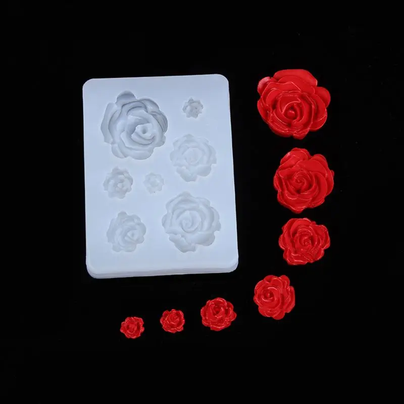 7 Izmēri Sveķu Rose Puķu Kulons Silikona Veidnē Sveķu Rotaslietas Māksla, Amatniecība,