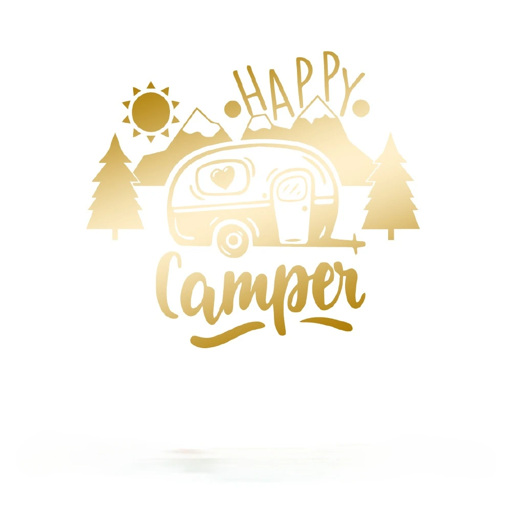 Modes Happy Camper Auto Uzlīmes, Lai Apdares Vinila Uzlīmes Uz Auto Logu Eļļas Tvertnes Vāciņa Dizains KK13*12cm