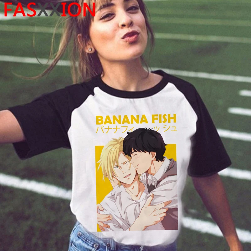 Banānu Zivju vasaras top t-krekls vīriešu kawaii streetwear drukāt vasaras top top tees grafikas tees sievietēm