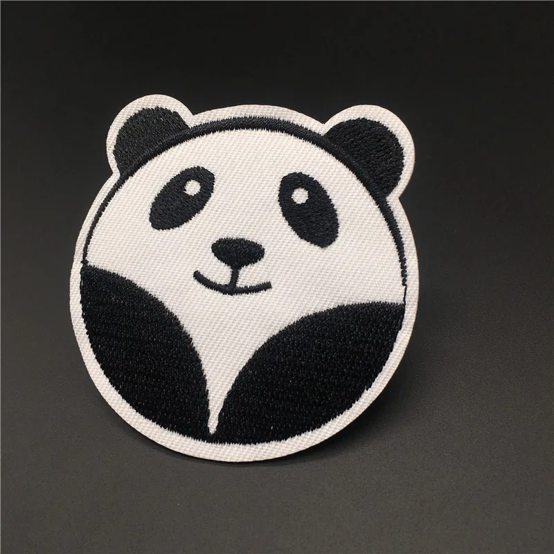 Gudrs Panda Apģērbu Plāksteris Izmērs:6.5x6.6cm Karikatūra Auduma Uzlīmes, Apģērbu Svītras Izšūti Gludināšanas Plankumi Uz Bērnu T-krekls