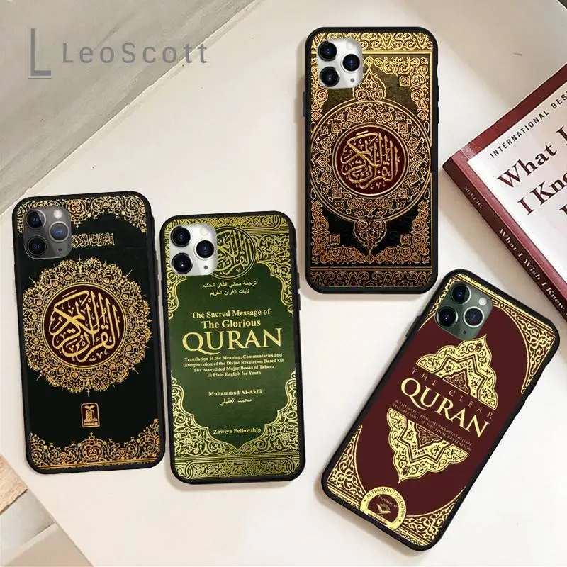 Grāmata korāns arābu islāma citātus musulmaņu Tālrunis Lietā par iPhone 11 12 pro XS MAX 8 7 6 6S Plus X 5S SE 2020. GADAM XR Mīksta silikona