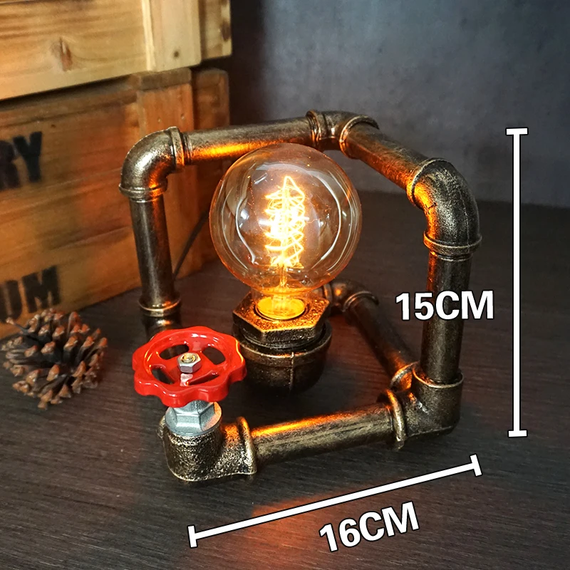 Eiropas Rūpniecības Stila Loft Edison Acu Aizsardzība Galda Lampa Creative Ūdens Cauruļu Robots, Galda Lampa, Kafijas Bārs Apdare Lampas