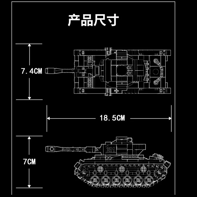 WW2 Militāro Sērijas otrā Pasaules Kara Tiger Tanku Vairākas Montāžas Metodes DIY Modeli, Celtniecības Bloki, Rotaļlietas, Dāvanas,