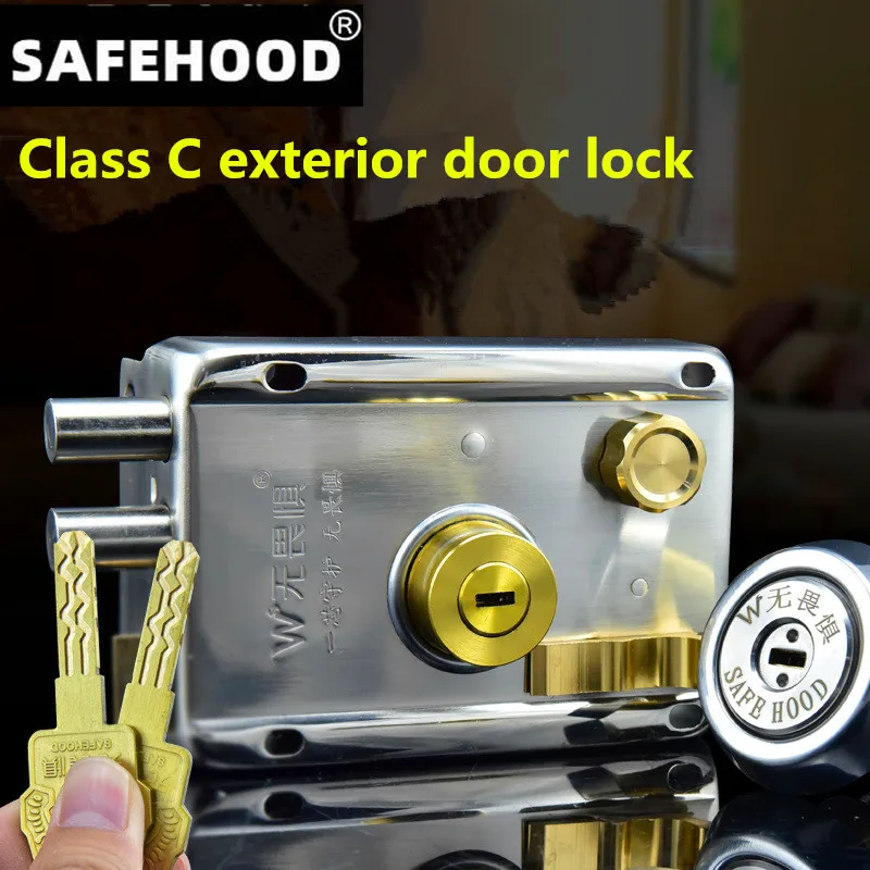 Durvju slēdzenes Spēcīgu Deadbolt Home Security Universālā Ārpuse pretaizdzīšanas Ierīču Nerūsējošā Tērauda Vairākas Apdrošināšanas Gluda
