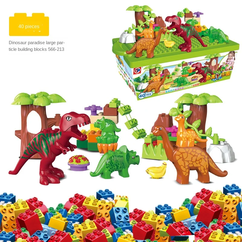 Dino Valley Celtniecības Bloki Komplekti Dinozauru Dzīvnieku Pasaules Modelis Rotaļlietas Ķieģeļi Montessori Konstruktors Saderīgu Ziemassvētku Dāvanu