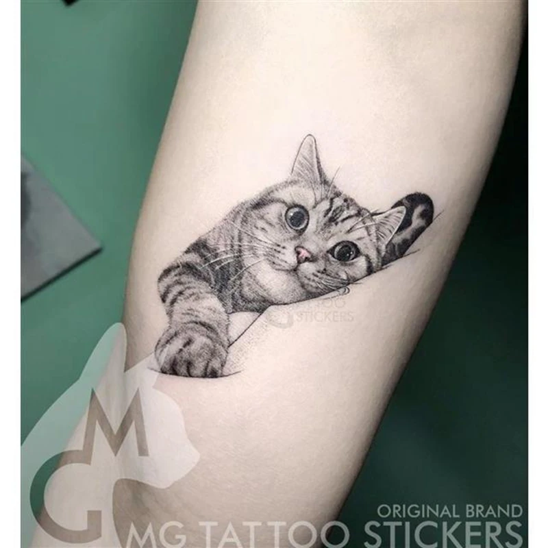 Tetovējums Ūdensizturīgs Kaķis Japāņu Cute Pet Roku Daļēji Pastāvīgu Tetovējumu, Kaķi, Dzīvnieku Smieklīgi Tetovējumu Uzlīmes Pagaidu Tetovējumiem Vīrieši Sievietes