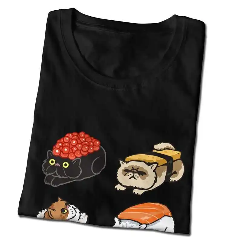 Persiešu Suši Cat T-krekls Vīriešu Jaunums T Krekls ar Īsām Piedurknēm Kokvilnas Patīk Japāņu Pārtikas Tshirt Unikālo Tee Augšu