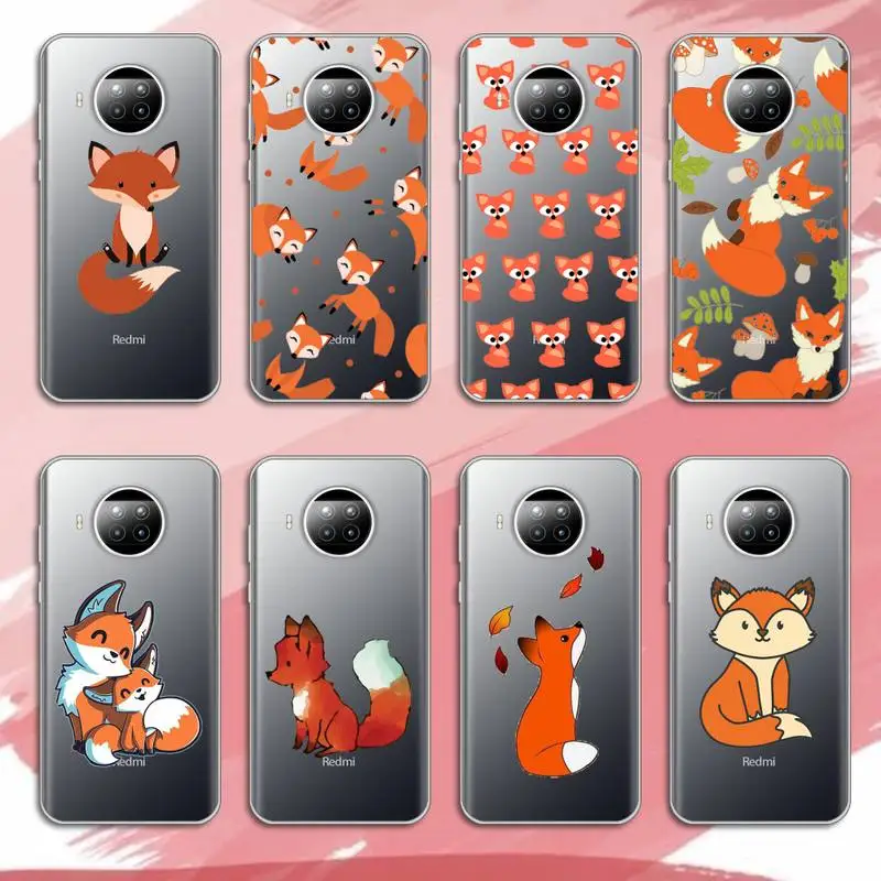 Fox karikatūra dzīvnieku viltīgs, gudrs Telefonu Gadījumā Pārredzama Xiaomi Redmi, ņemiet vērā, 10 t 8 9 pro lite 11