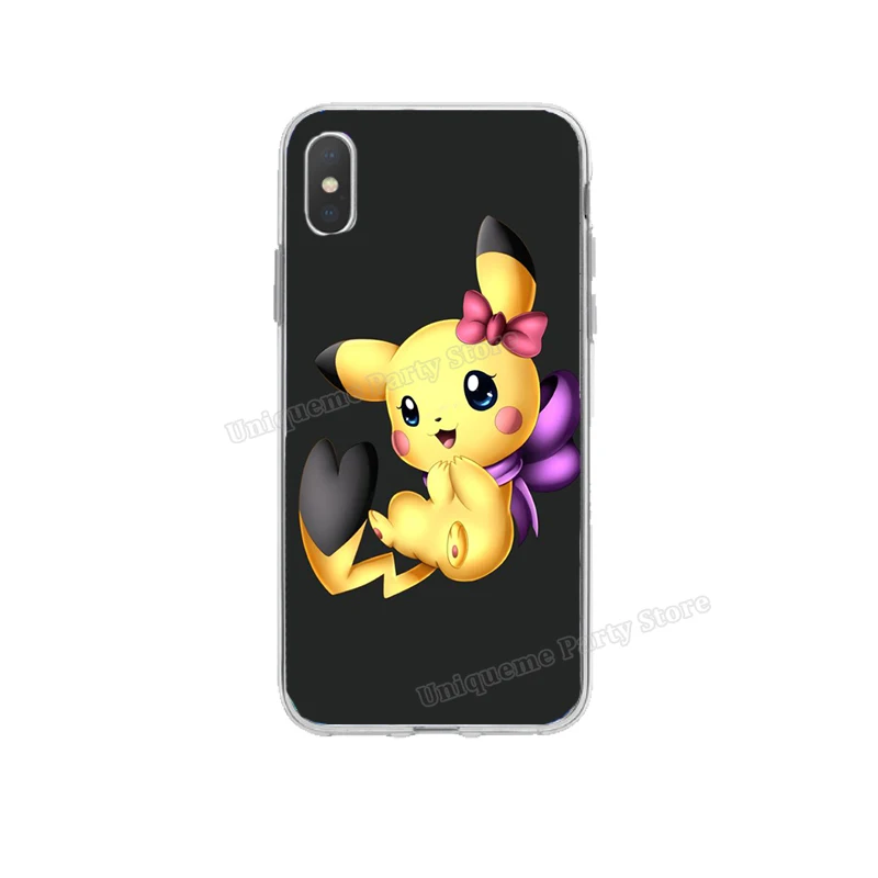 Pokemon Telefonu Gadījumā Karikatūra Silikona Caurspīdīgu Vāciņu Anime Pikachu Mobilā Telefona Apvalks IPhone Xr Xs 6 7 8 11 12 Dāvana