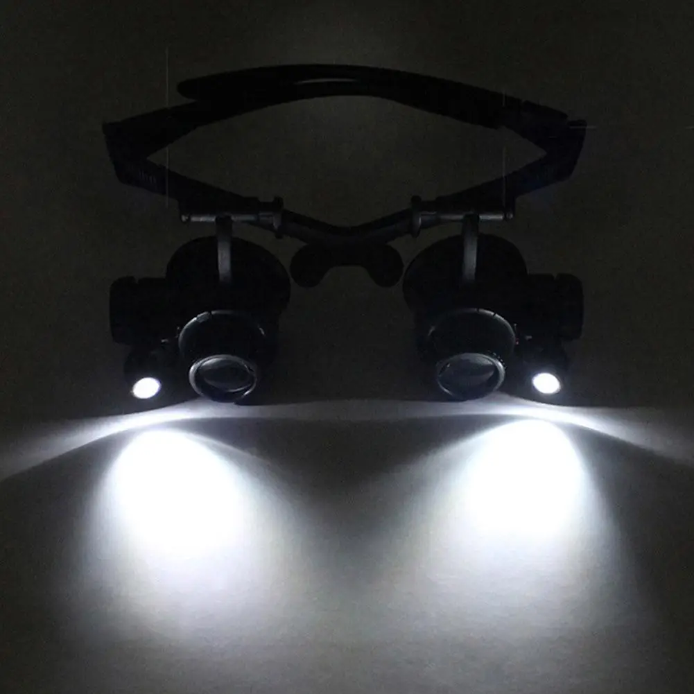 10X, 15X, 20X 25X LED Gaismas Brilles, Lupas Rotaslietas Pulksteņi Galvu Optisko Objektīvu Stikla Lupa Palielināmā Stikla Lupa