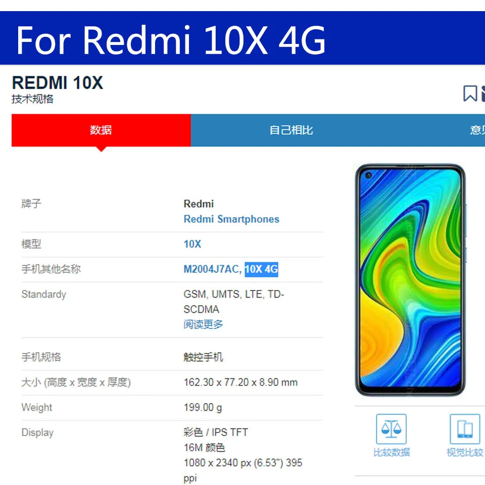 Nomaiņa LCD Priekšā Touch Screen Stikla Ārējais Objektīvs Xiaomi Redmi 10X Pro 4G 5G