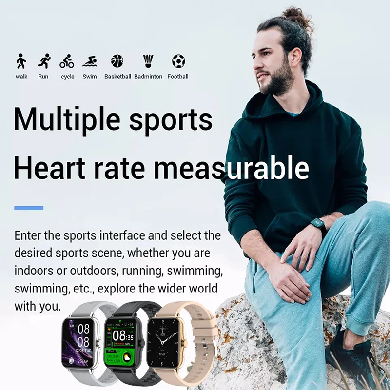 LIGE Vīriešiem Smart Skatīties 1.69 Collu Sporta Pedometrs Smartwatch Vīrieši Sievietes Sirds ritma Monitors Bluetooth Zvanu EKG Pulksteņi IOS Android