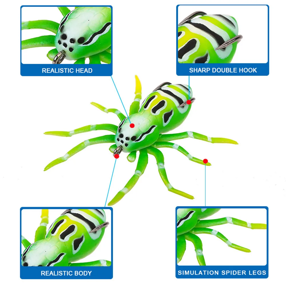 1Pc 7cm 6.4 g Gumijas Spider Formas Ēsmu Multicolor Mākslīgā Softbait Lures Weedless Zvejas Vilinājums Mīksto Zvejas Lures Preces