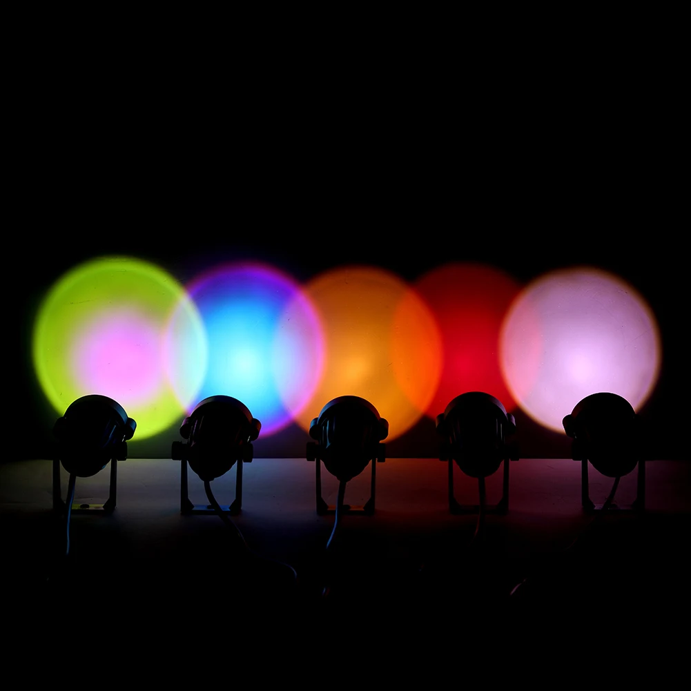 Varavīksnes Saulrieta Projektoru Atmosfēru Nakts Gaisma Mājās, Kafijas Veikals Fona Sienu Apdare Krāsains Lampas ES/ASV Plug