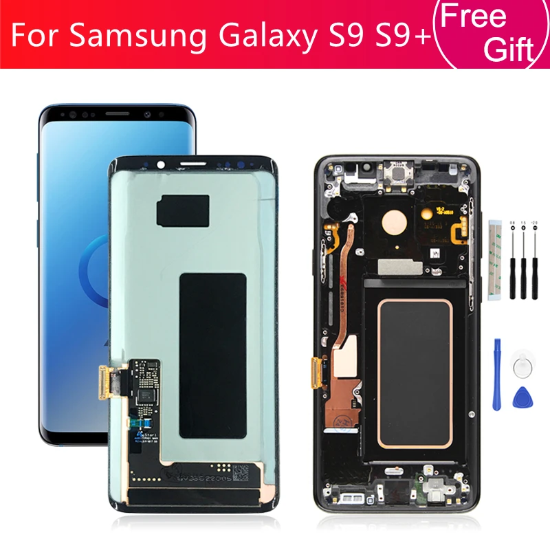 Samsung Galaxy S9 Lcd Displejs S9+ S9 Plus LCD Ar Rāmi Touch Screen Stikla Paneli Digitizer Montāža Nomaiņa, Remonts daļa