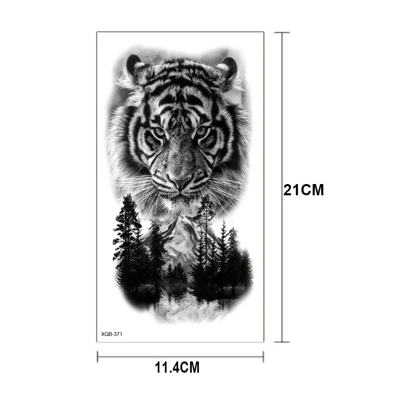 Tiger galvaskausa piedurknēm tetovējums dizainparaugiem vīriešiem, sievietēm, ūdensizturīgs tetovējumu uzlīmes lion king nāves vilku dzīvnieku modelis sexy body art