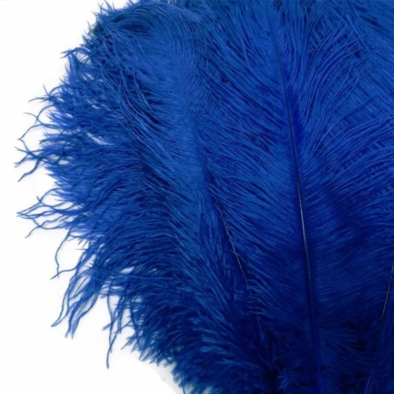 Vairumtirdzniecības Royal Blue Strausu Spalvu 15-70CM 10-200pcs DIY Puse Kāzu Kleitu Rotājumi spalviņas un spalvas amatniecības Parādīt