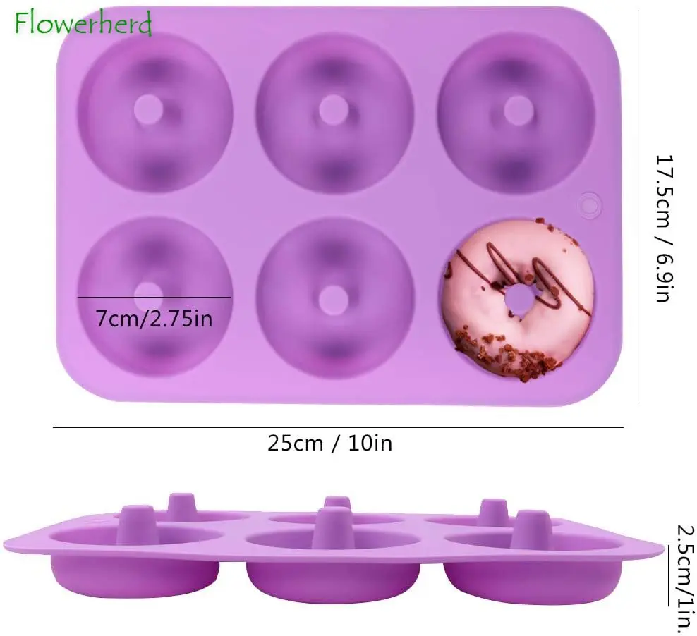 Silikona Donut Pannas Cepšanai Nonstick Kārta Riņķa Muffin Kūku Veidnes Bagel Pannas Trauku mazgājamā mašīna, Cepeškrāsns, Mikroviļņu Drošu Saldētava