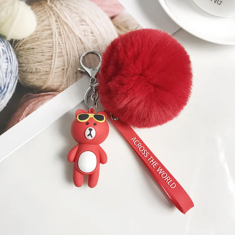 2019 Jaunu Modes Korejas Creative Factory Direct Jaunajām Matu Bumbu Dzīvnieku Lelle Keychain Aksesuāri Cute Dāma Soma Keychain Kulons