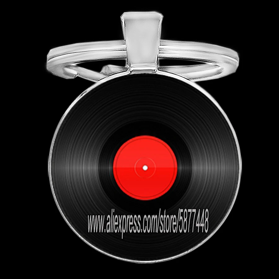 Retro CD Ieraksts Keychain Disku Klasiskās Mūzikas Gramofona Ieraksts Stikla Cabochon Atslēgu Ķēdes Mūzikas Cienītājs