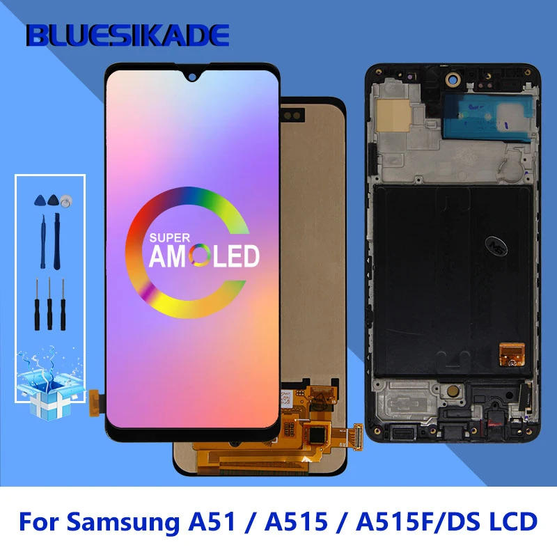 Samsung Galaxy A51 LCD A515F SM-A515F/DS A515F/DS Displejs, Touch Screen Digitizer Samsung A515 LCD Rezerves daļas