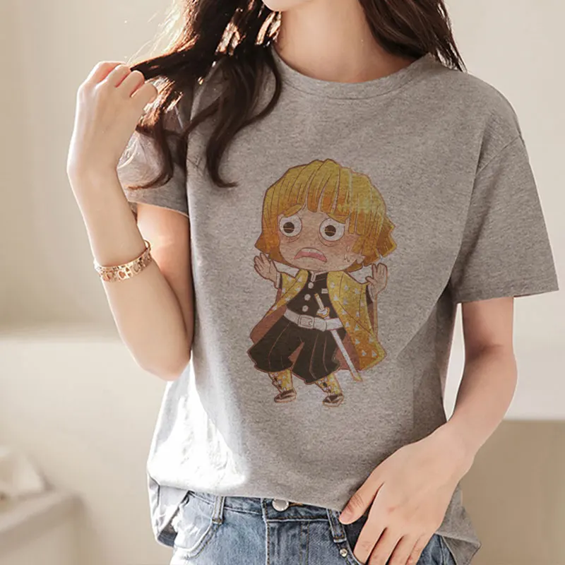 Ir 2021. Vasaras Tshirt Demon Slayer Harajuku Print Plus Izmēru, T Kreklu Kimetsu Nav Yaiba T-krekls Dēmons Asmens Streetwear Sieviešu Apģērbu