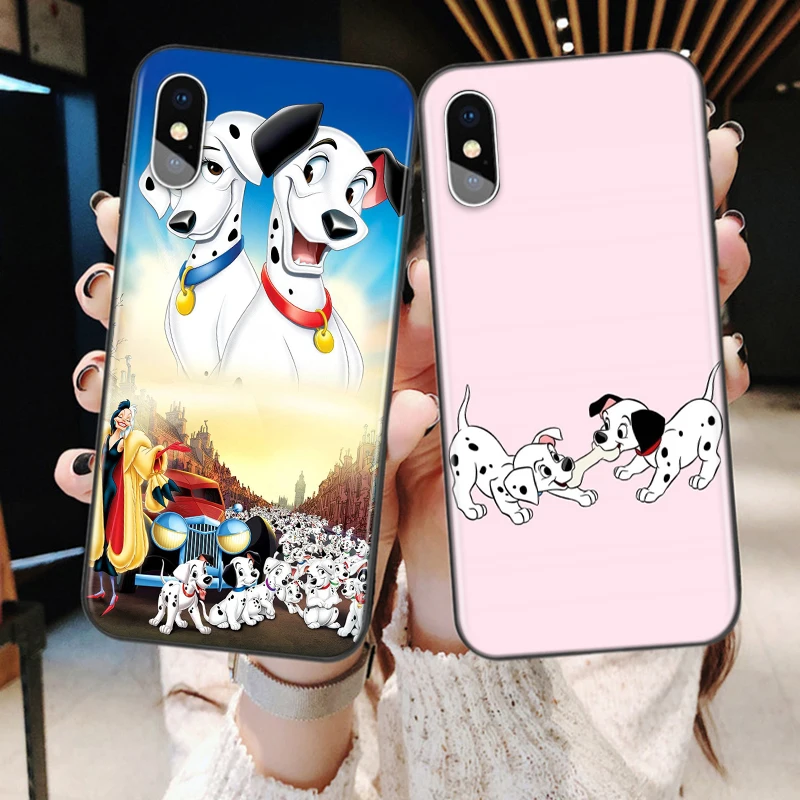 Disney 101 Dalmatians Apple iPhone 12 11 Mini XS XR-X Pro MAX SE 2020 8 7 6 5 5S Plus Black Tālruņa Lietu Vāku