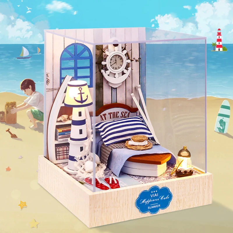 Diy Māja Lelle, Mājas mēbeles, Mēbeles Miniatūras Ēkas 3D Mājas Modelis Montēt Koka Namiņš Komplekts Roombox Bērniem, Rotaļlietas, Dāvanas Dzimšanas dienā