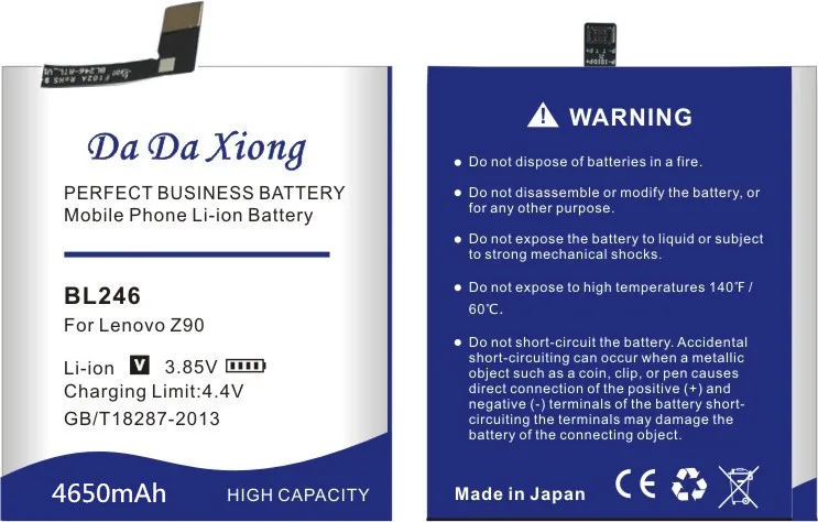 Da Da Xiong 4650mAh BL246 Akumulatoru, Lenovo Vibe Shot Vibe Max Z90 Z90-3 Z90-7 Lenovo Z90 Akumulators