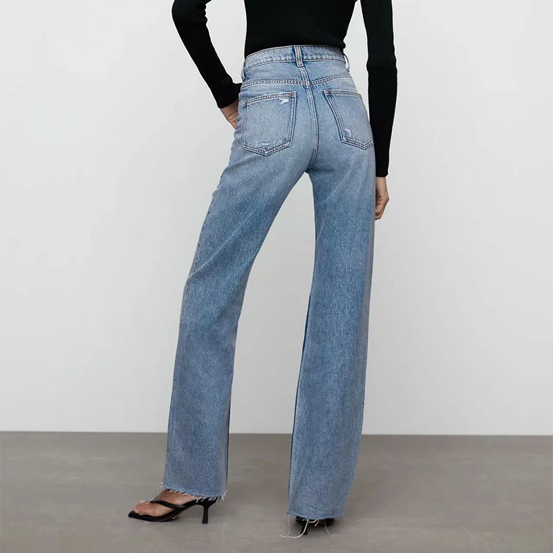 Za Džinsi jaunā sieviešu jeanss augsta vidukļa džinsus ir 2021. modes vienkārši, taisni džinsi sievietēm gadījuma šiks iela jauniešu sievietēm jeanss