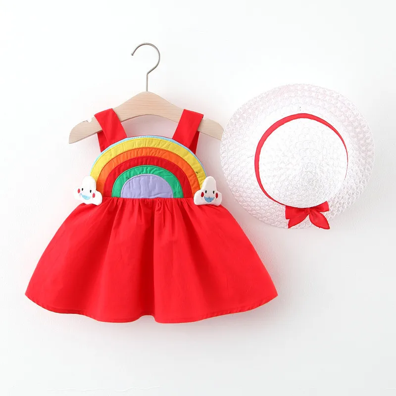 Jauni Bērni, Meitenes Kleita Baby Girl Apģērbu 2021. Gada Vasaras Varavīksnes Mazulis Kleitas Toddler bez Piedurknēm Princese Apģērbu 1-4y Kostīms