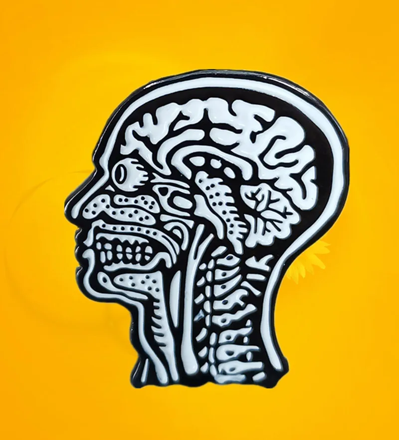 Anatomisko galvas Smadzeņu Un Muguras smadzeņu anatomija mākslas emaljas pin zinātnes broša lieliska dāvana, ārstiem, medmāsām, medicīnas students