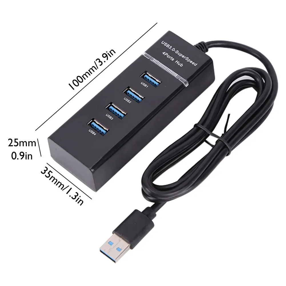 4-port USB Hub Sadalītāja Extender 5Gbps USB3.0 Adapteris ātrgaitas Sadalītājs Grāmatiņa Viena līdz četru Extender 3 0 centru Windows