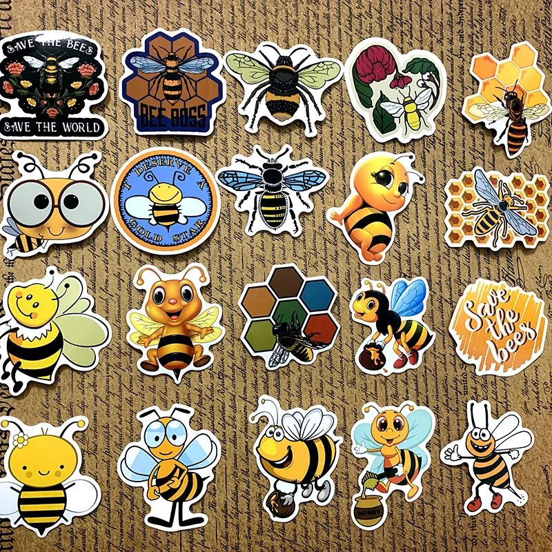 50gab/daudz Karikatūra Strādīgs bitīte Uzlīmes Snovborda Klēpjdatoru Bagāžas Auto Auto Ledusskapis - Stils Vinila Decal Mājas Dekoru