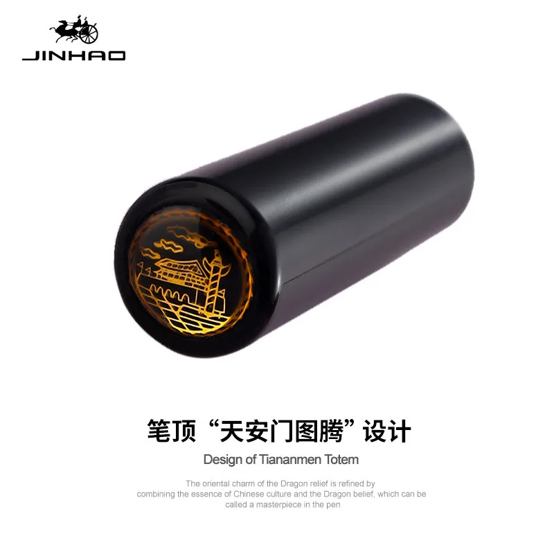 Luksusa Jinhao Austrumu Pūķis Lodīšu Pildspalva 0.7 mm Pērļu Melnā Tintes Pildspalva Office Darījumu ar Dāvanu MAISU