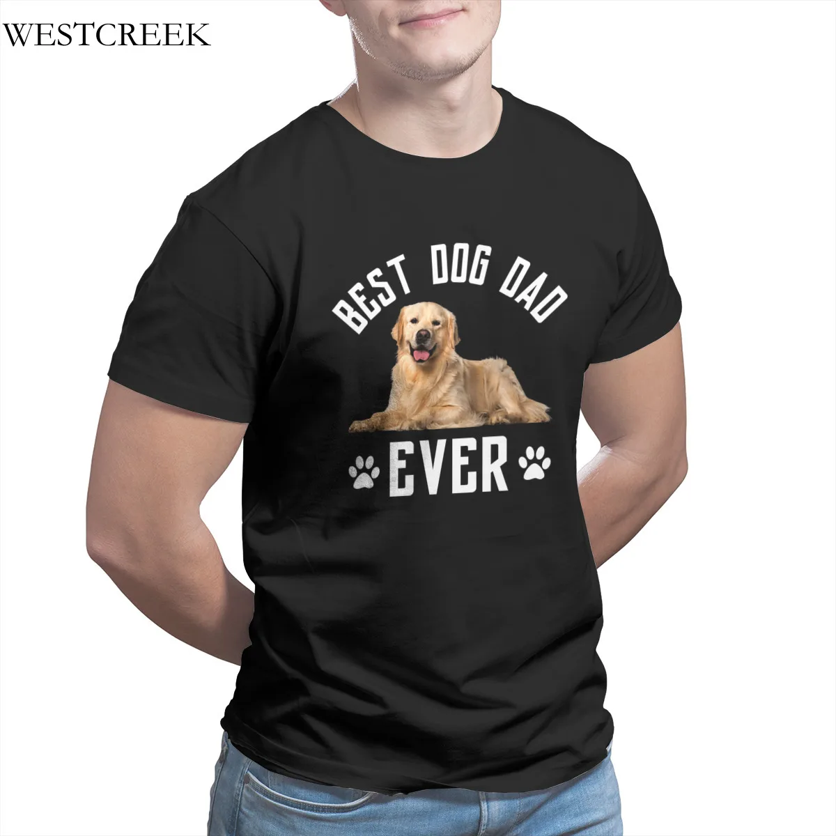 Vairumtirdzniecības Vīriešu T-Krekls Labākais Suns, Tētis Kādreiz Zelta Retrīvers Tētis Tēvs Kokvilnas Jautra Dāvana ASV Lielums Atdzist Vīriešu Apģērbu 45367