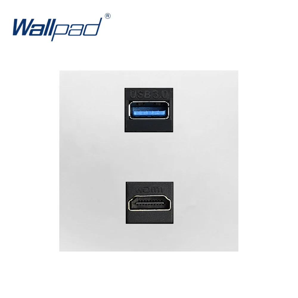 Wallpad HDMI saderīgu USB 3.0 Pieslēgvietu, Funkciju Taustiņš Sienas Kontaktligzdas, Baltā Un Melnā Plastmasas Modulis Tikai