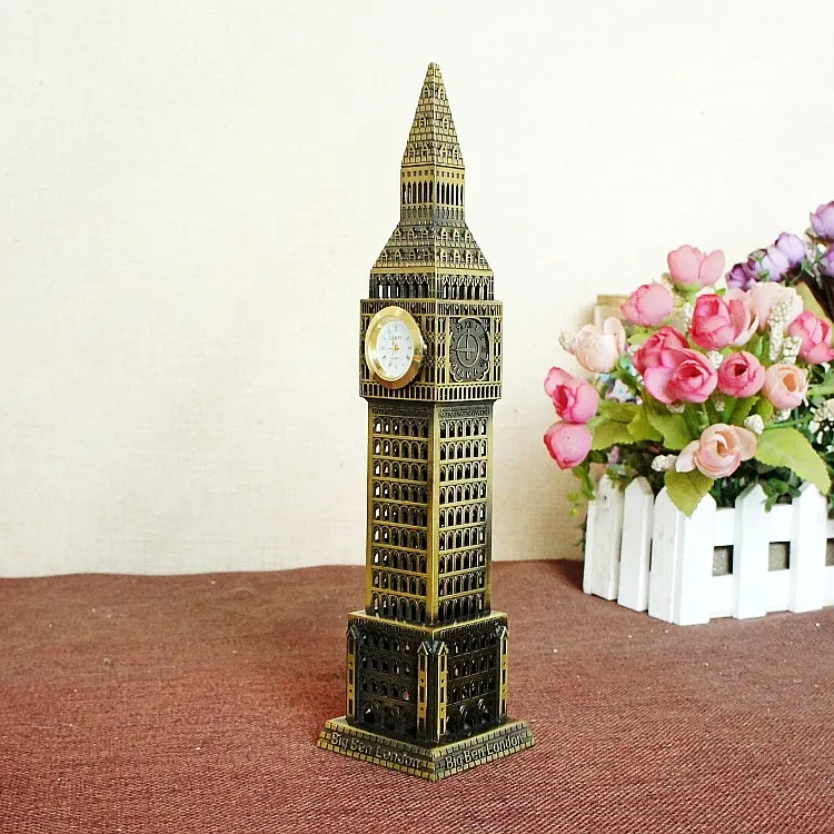 Radošā retro Dzelzs Apdare Londonas Big Ben clock pasaules slaveno mini Amatniecības Figūriņas & Miniatūras dāvanu klāt FG870