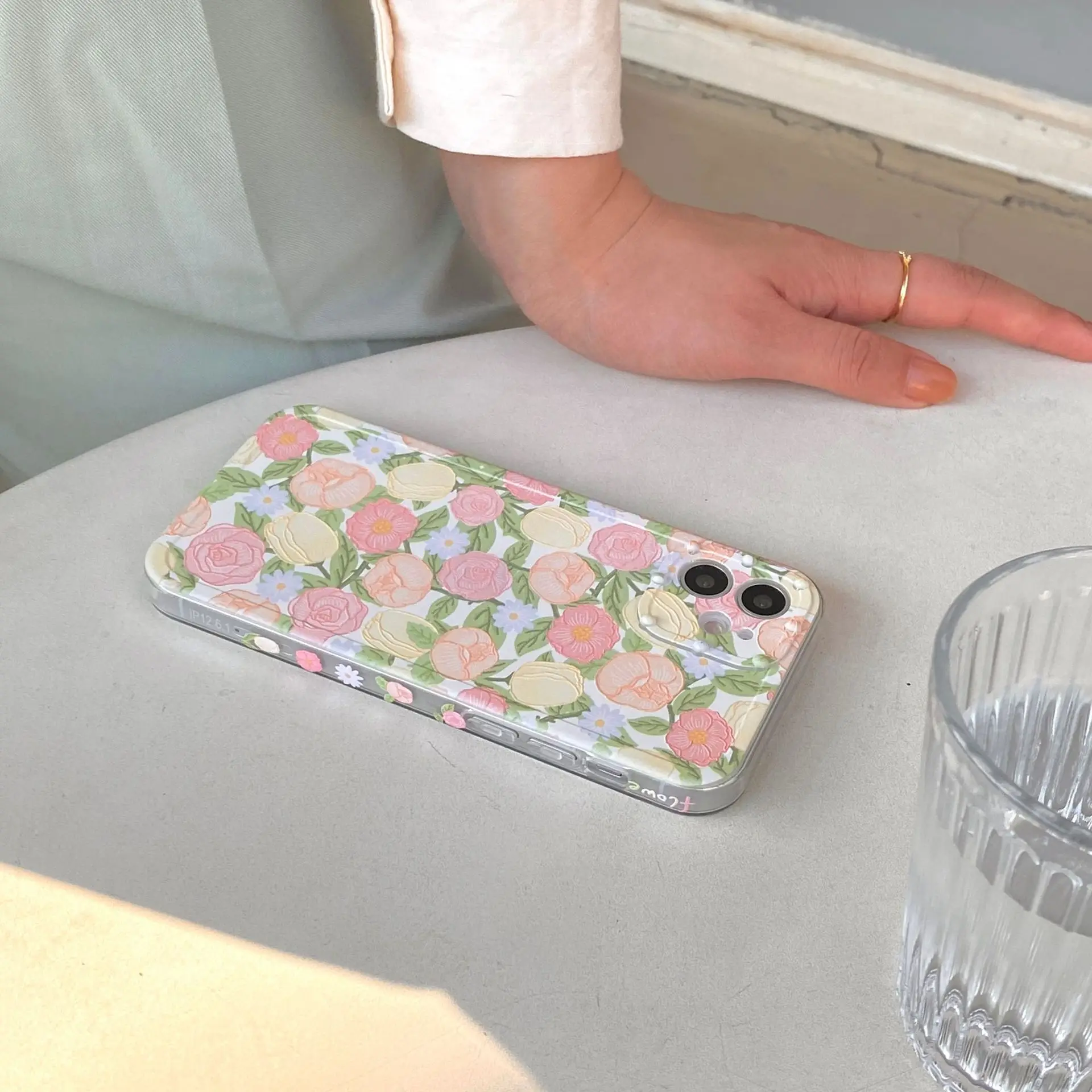 Svaigas Eļļas Glezna Rose Puķu Pusē Ziedu Tālruņa-gadījumos, IPhone 12 11 Pro Max X XS XR 7 8 Plus IPhone Gadījumā Aizmugurējo Vāciņu