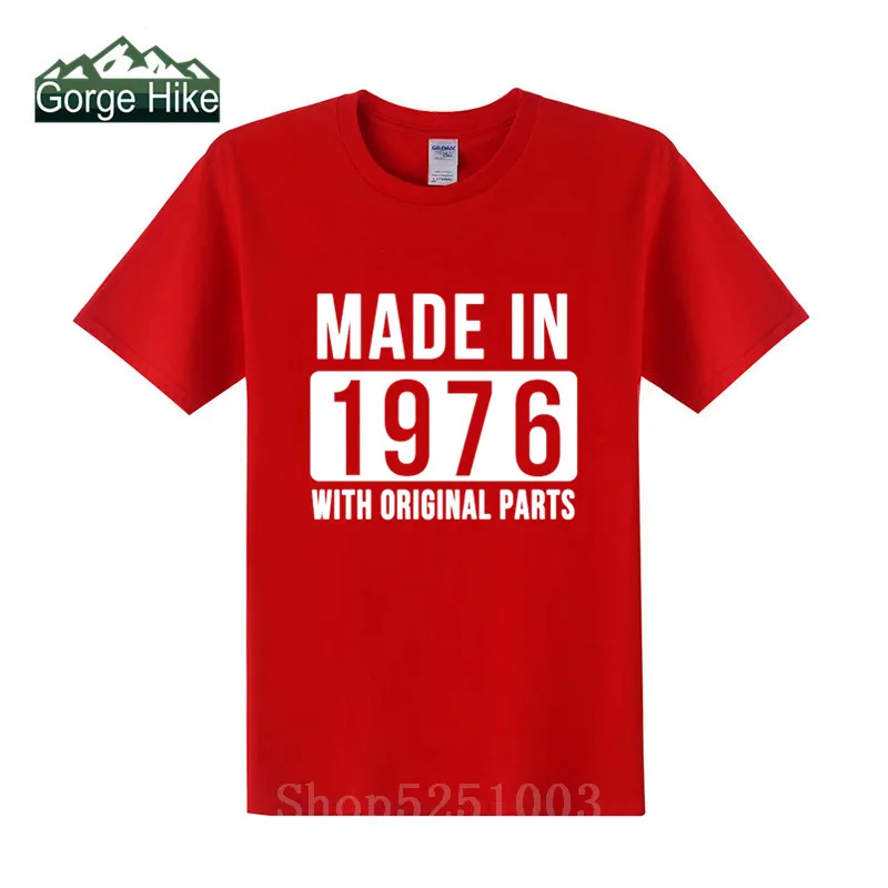 Vēstule Design Made In 1976 - Visas Oriģinālās Rezerves Daļas, Dzimšanas Dienas 1976. Gada Limited Edition T-Krekls Vīriešu Kārtas Apkakli, Īsām Piedurknēm Tee Krekls