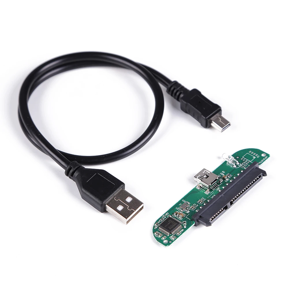 2.5 collas USB 2.0 SATA 7 + 15 Pin Cietā Diska Adapteri Converter for 2.5