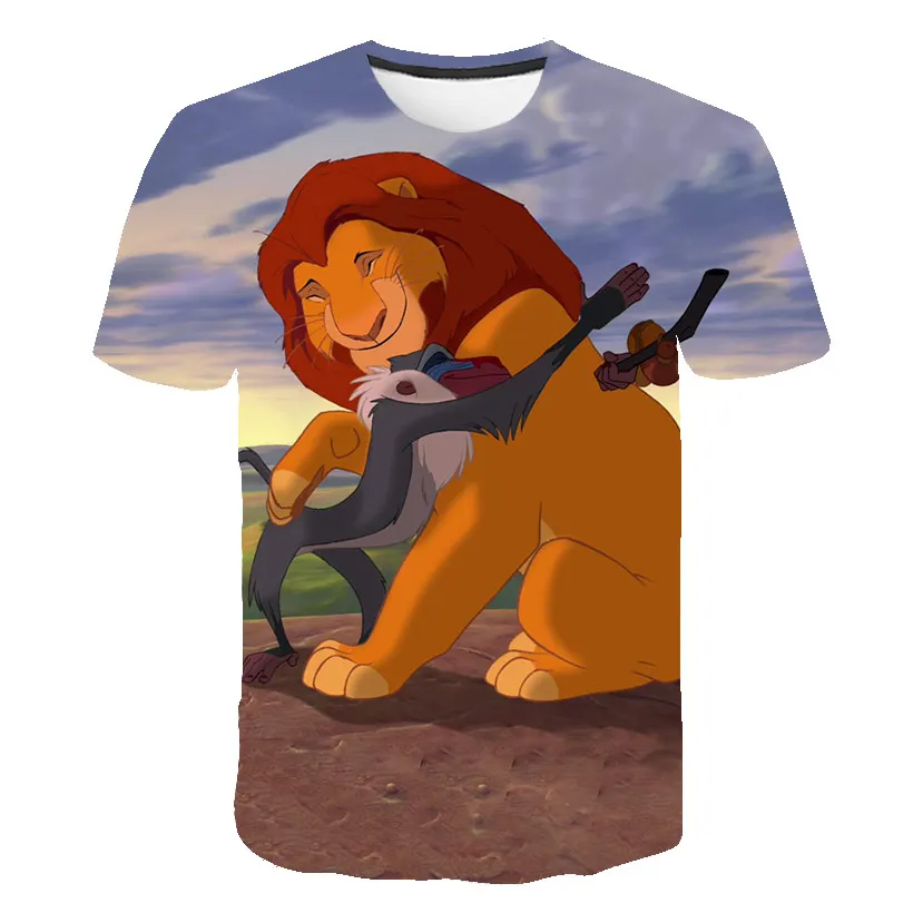 Bērnu Apģērbu Simba T Kreklu Bērnu Zēnu Drēbes Bērniem, Meitenēm, Topi, t-veida, Vasaras Īsām Piedurknēm Zēns 3d Modes Karikatūra Lauva Krekls