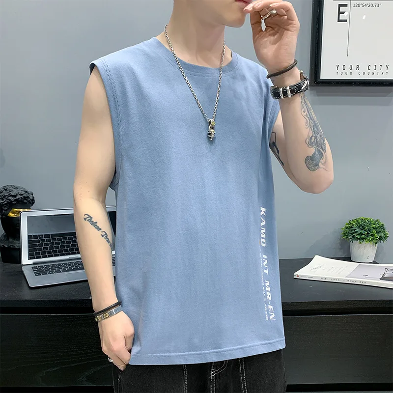 T-krekls vīriešu vasaras 2021 jauns moderns zīmola tendence kokvilnas gadījuma pusi piedurknēm apģērbs brīvs korejas līdzjūtības